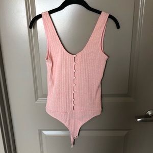 Privacy please pink bodysuit. Small